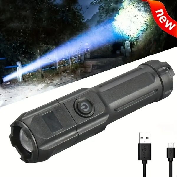 1 pc Flashlight Light Zoom Flashlight Outdoor Multifunzionale Househhold Piccola Flashlight Telescopic Zoomable Lighting