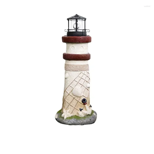 Decorações de jardim Mediterrâneo Solar Farol Estilo Oceano Estilo Pequeno Lâmpada de Lâmpada Noturna Crafts Creatyard Crafts