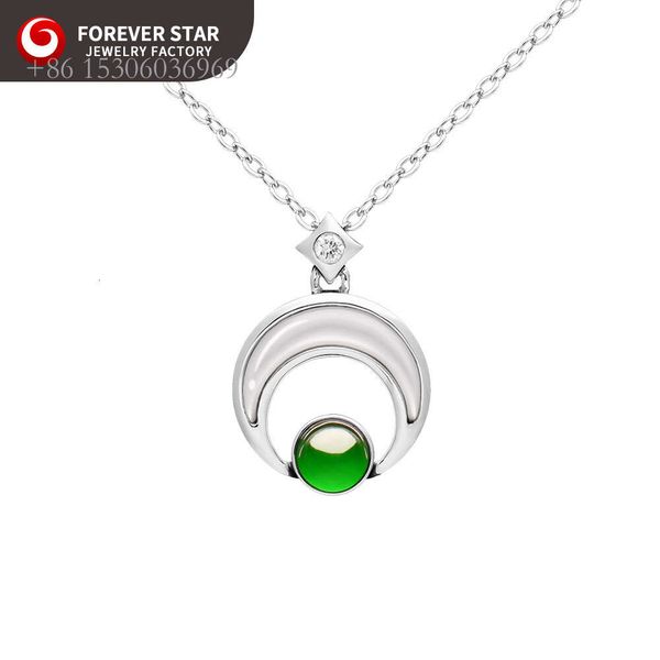 Forever Star Mode höchste Qualität natürlicher Jade Real Gold Diamond Imperial Green Icy Jadeitpendellogen Zauber