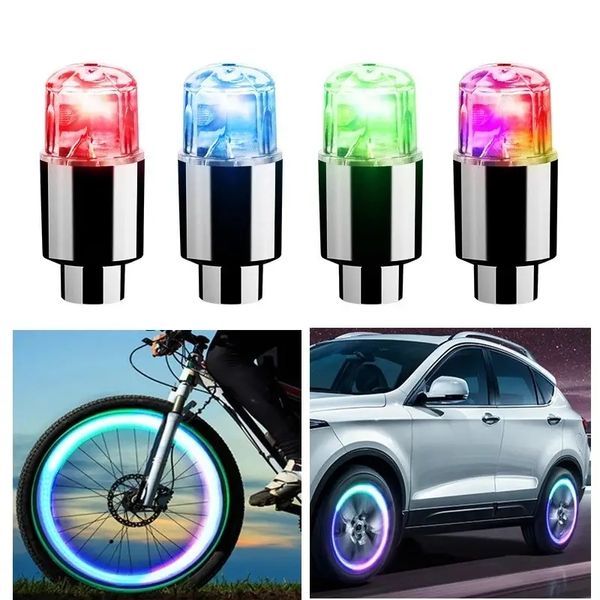 2pcs LED bisiklet motosiklet tekerleği lastik lambası/ araba tekerleği, mtb yol bisikleti tekerleği ışıkları kapağı için ışık valf kapağı/ renkli flaş