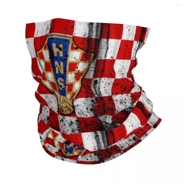 Beret Croatia Football Flaggen Bandana Winter Halswärmer Frauen Windschutz Gesichtsschal für Wandern kroatischer Fußballgeschenk Gamper Stirnband