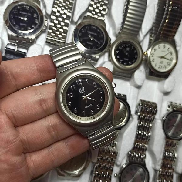 Bilek saatleri Erkekler Koleksiyonu için Eski Vintage Bahar Kayışı Modeli Kuvars Saat Reloj Hombre Erkekler