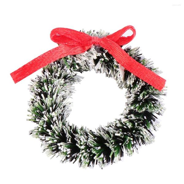 Flores decorativas 5 PCs PO Christmas Wreath Bow Garland Golhs Ganchs de ferro artificial Prop