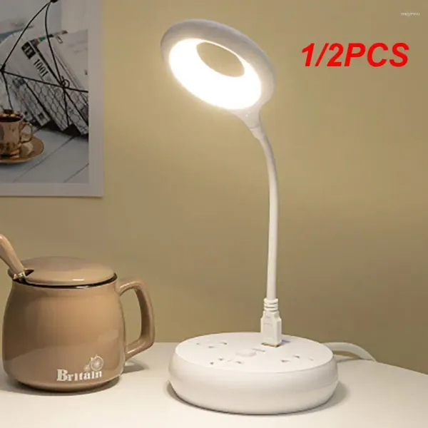 Tischlampen 1/2pcs USB -Lampe Hellring LED LED Tragbare Nacht frei faltbarer Schreibtisch Nicht -Blitzaugenschutz
