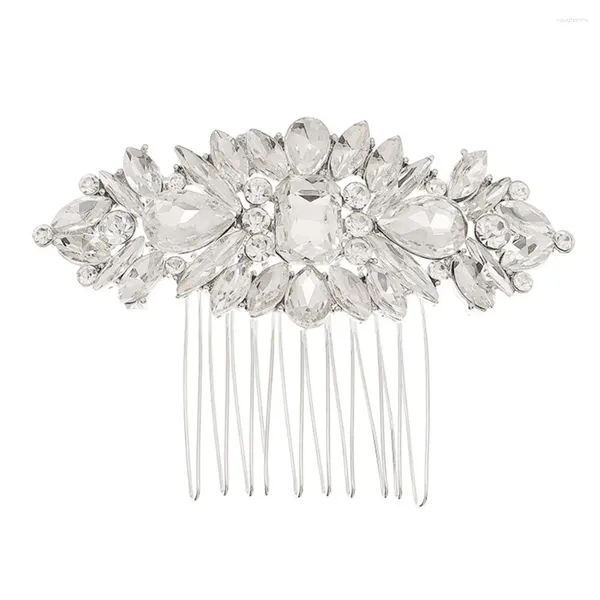 Clipes de cabelo Bridal Vintage Metal Comb Feminino Luxo Peda de Rhinestones Forte para Mulher Ornamentos decorativos