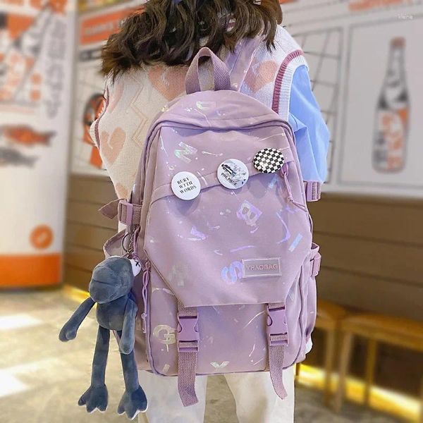 Backpack Cool Boy Girl Girfiti Travel Bag Student Male feminino Mulheres Mulheres Bolsas de Laptop Fashion Lady School Trendy