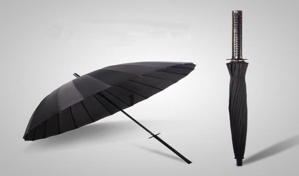Guarda -chuvas homem criativo alça longa alça samurai ninja guarda -chuva japonês ninjalike grande sobro de vento solto de chuva straight open6065017