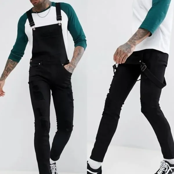 Herren Jeans Männer Overalls Ripped Bib Denim Overalls Mode Srping Summer Casual Streetwear Cargo Arbeitshosen Hosen Hosen