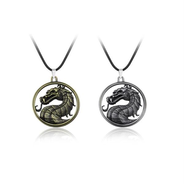 Mortal Kombat Collece Dragon Vintage Pendate Movie Video Gailry Jewelry Men Women240b