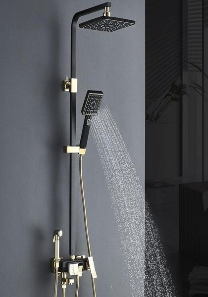 Torneira de banheiro de banheiro de ouro preto foste Torneira de chuveiro de chuveiro Torneira da parede Misturador de chuveiro de banheira montado na parede Mixer4823390