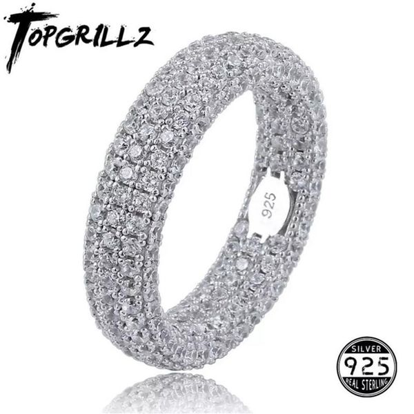 Qualität 925 Sterling Silber Stempel Ring voll vereiser Kubikzirkonia Herren Frauen Verlobungsringe Charme Schmuck für Geschenke 211012289s