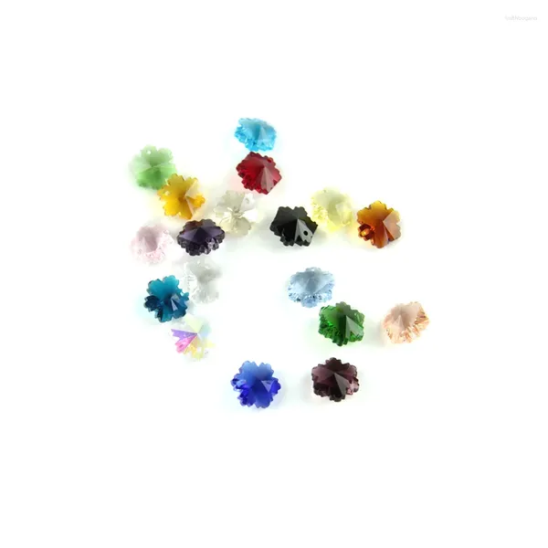 Kronleuchterkristall 100pcs/Los One Loch Farben 14mm Pflaumenblüten/Herz/Schneeflocken/Schmetterling Perlen für DIY -Neacklace -Schmuckanhänger Anhänger