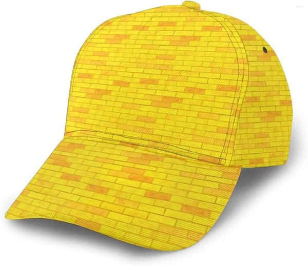 Tappi a sfera Il cappello da baseball per berretto da baseball con stampa in mattoni giallo hat hip hop unisex hip hop una taglia