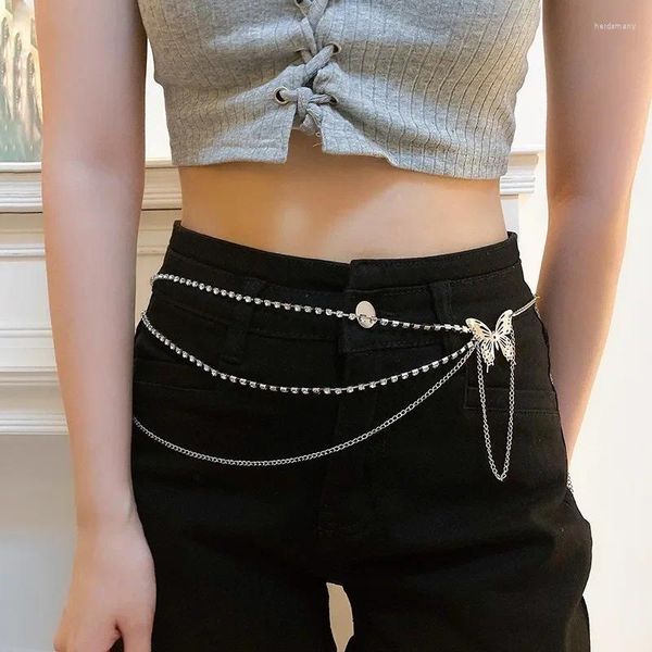 Gürtel Taillenkette Frauenkörper mit Rock Sommergürtel Trendhose Hoch Touch Butterfly