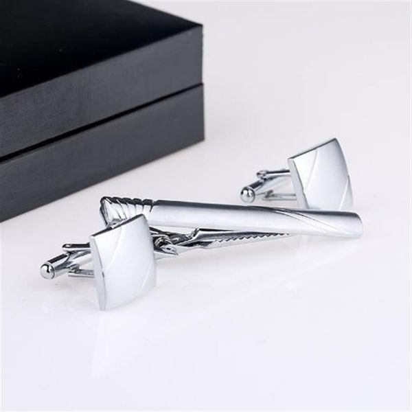 NEU SALESS MANS CIPFLINKS UND BINE-CLIPS SETTE FÜR BREOMSMEN SILVER Cuff Link Krawatte Pin Manschettenknöpfe Krawattenriegel Qiqiwu CT-1017250K