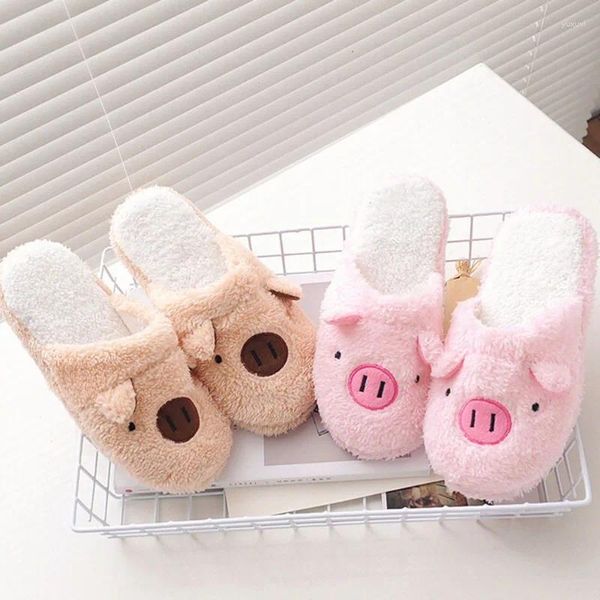 Hausschuhe Comemore Indoor Damen Home Clothes Schuhe Winter Slipper Schwein Fußboden weiche Schuhwomen Kawaii 2023 warme Männer