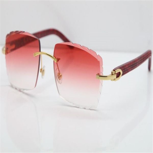 Очки без оправы мраморные красные ацтек -солнцезащитные очки металлические смеси.