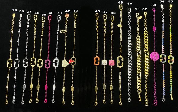 Neue Stil Buchstaben Wasser Wasserfarbe Diamant Seilarmband Brass Kette Spleißbänder