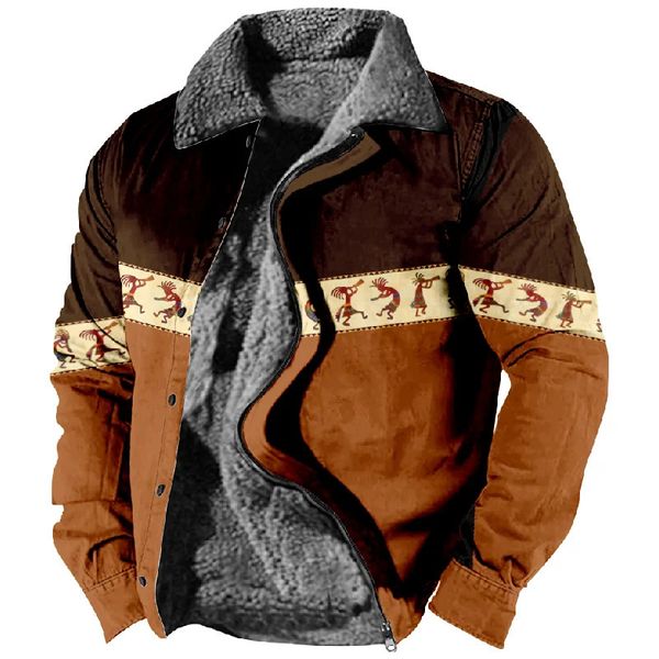 Мужские флисовые теплые куртки ковбойская джинсовая паттерна зима для менвоменов толстой одежды для толстовок с длинным рукавом верхняя одежда 231222