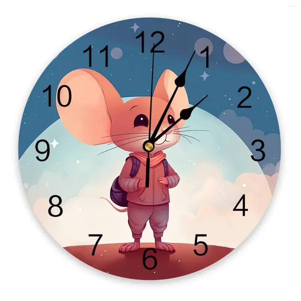 Настенные часы мультфильм милые часы мыши большая современная кухонная столовая круглый круглый спальня безмолвные висящие часы