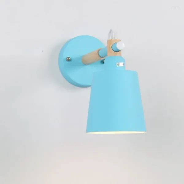 Wandlampe nordische LED -Leuchten Raumdekoration Lampen Massivholz Macarons Schlafzimmer Nachtei