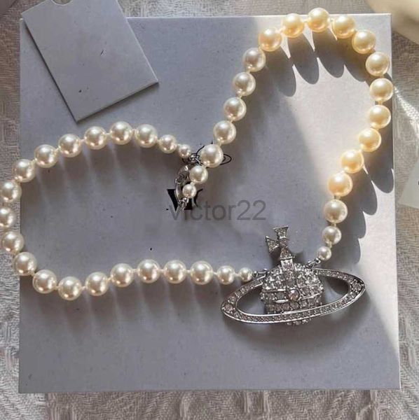 Planet Anhänger Halsketten Designer Buchstaben Chokers Luxus Frauen Mode klassische Temesely -Juwely Metall Perlen Halskette Cjeweler mit Kasten HipHop Jewel Ry7m