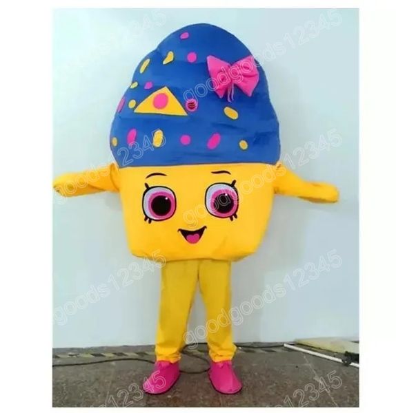 Trajes de mascote de cupcake fofo