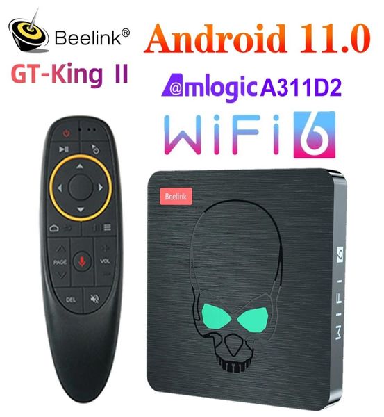 BeeLink GT King II Wi -Fi 6 TV Box Android 110 Amlogic A311D2 Octa Core LPDDR4 8GB 64GB Поддержка 4K 60 кадров BT50 м. 1000M Установите Top Box5567825