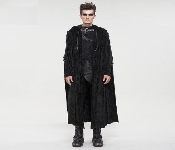 Men039s Trench Coats Goth Black Cape Man Awumnwinter Long Fleese Fleece The Heavy Cooled Fur Colmen039S8525005