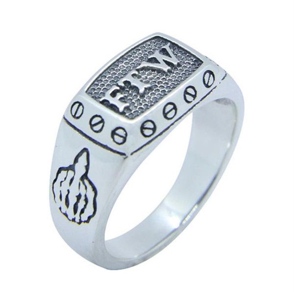 Neueste 925 Sterling Silver FTW Cool Ring S925 Verkauf Lady Girls Biker Fashion Middle Finger Ring2636