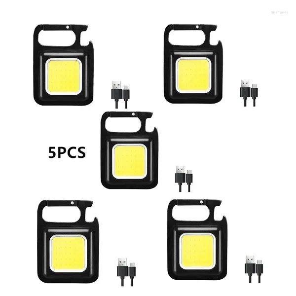 As lanternas tochas mini LED 1500lm Luz de bolso portátil de bolso portátil USB recarregável para acampamento ao ar livre pequeno saca -rolhas