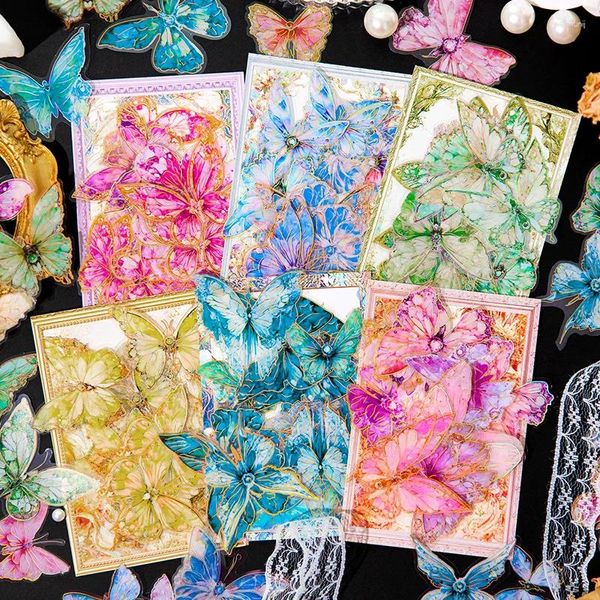 Geschenkverpackung 20pcs Scrapbook Butterfly Aufkleber für Junk Journal Planer Tagebuch Dekoration DIY Laptop Wasserflasche Collage Telefonhüllen