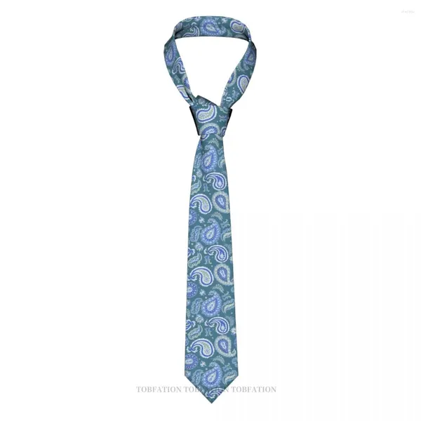 Papillini di fiocchi di fiocchi in blu color paisley classico maschile in poliestere da 8 cm larghezza cravatta per la festa dell'accessorio festa