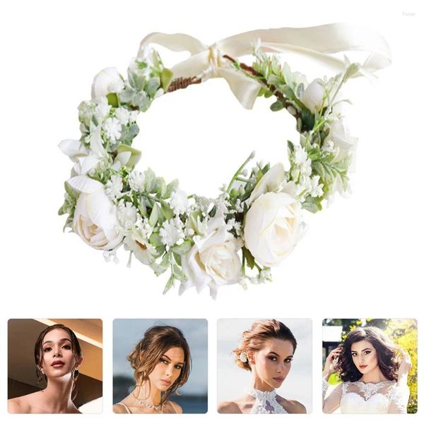 Dekoratif çiçekler kız çelenk bride çiçek carole kumaş Babysbreath için düğün başlık