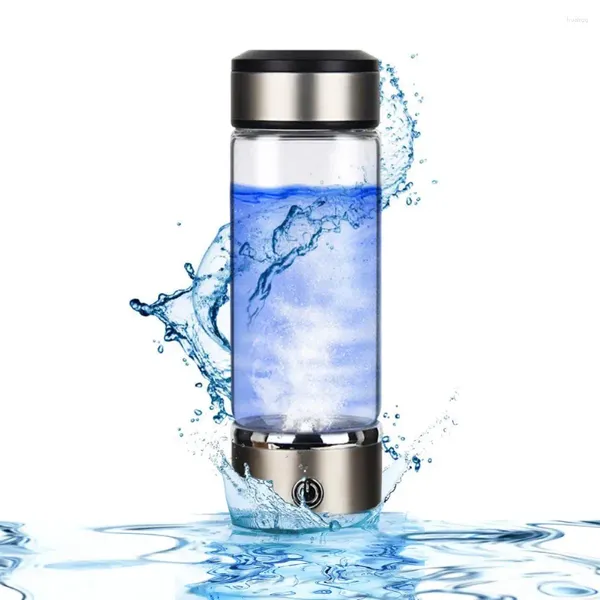 Copos de vinho 420 ml copo ionizador de água de hidrogênio portátil recarregável eletrólise rápida gerador rico em hidrogênio garrafa de vidro segura