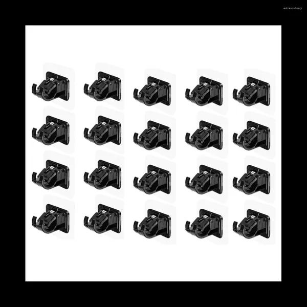 Küche Aufbewahrung 20pcs Selbstkleber Vorhanghalterhalterhalter Stangenhaken Wandhänge fester Clip Verstellbarer Clamp-A