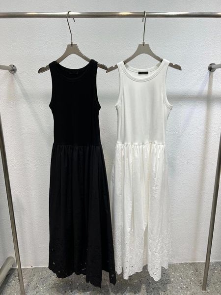Lässige Kleider Frauen weiße Kleidermodes schwarzes langes süßes Ballkleid Baumwollgewand
