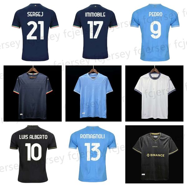 23 24 Lazio Immobile Soccer Jerseys Maglie 2023 IMMOBILE LUIS BASTOS SERGEJ BADELJ LUCAS J.CORREA ZACCAGNI MARUSIC Herren-Kit Fußball 4XL Maillot de Foot Kits nehmen