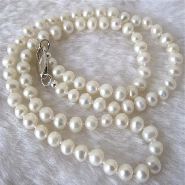 Lunga 30 8-9 mm vera naturale naturale bianco akoya colta di gioielle di perle255y