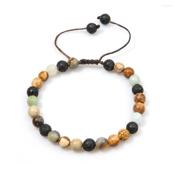 Strand Yuokiaa Natural Semi Precious Stone 6mm Disegno Bracciale con dono di gioielli fatti a mano in cristallo spirituale regolabile