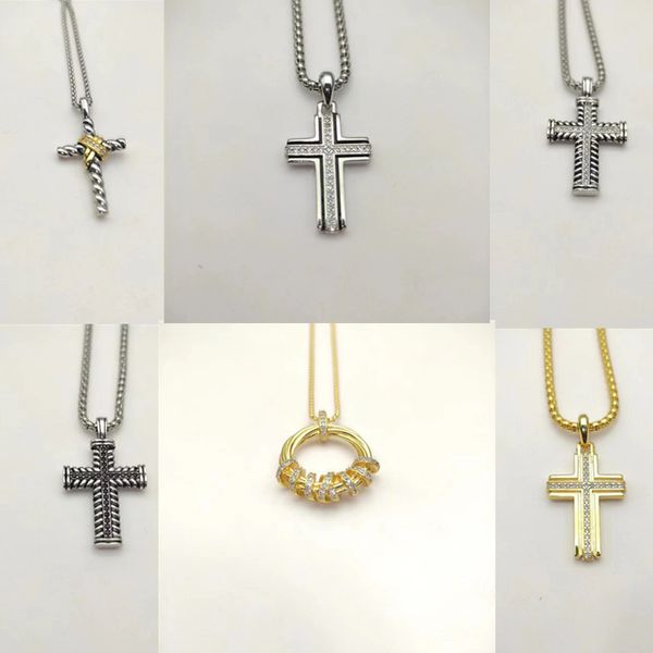 Collana designer Dy Cross Diamonds Ciondolo per uomini e donne Personalizzate Gioielli popolari 925 Collane Dy di alta qualità con catena in oro in argento con scatola