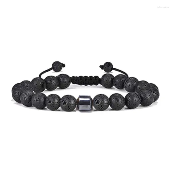 Strand Men Models Beads Bracciale 8mm Vulcanica Naturale Roccia Vulcanica Eye Agates Lava Braccialetti intrecciati in pietra per donne Gioielli Fashion