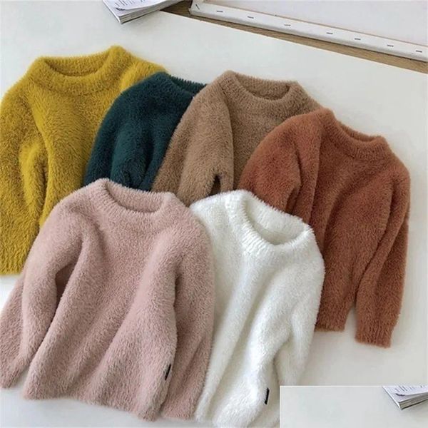 Cardigan vender crianças garotas Mink Cashmere Sweater Sweater