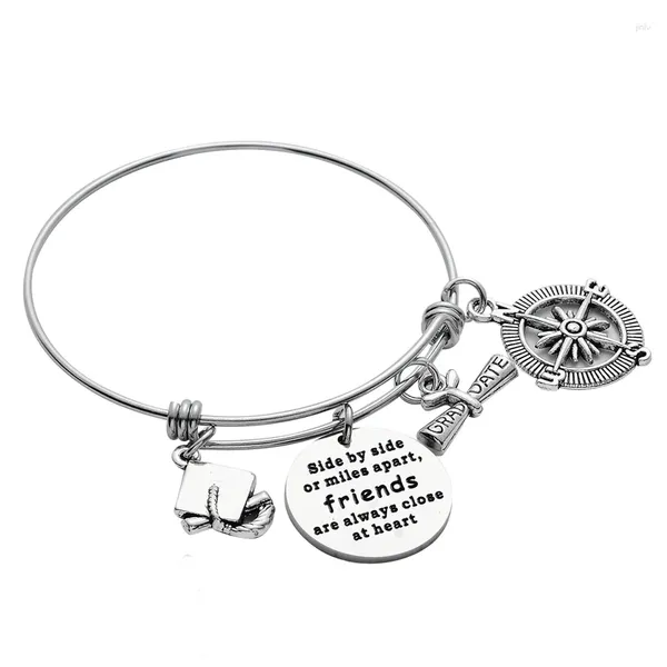 Armreifen Seite an oder kilometerlangen Freunden Bracelet Friendship Abschlussgeschenke für Teenager inspirierende Schmuck Absolvent