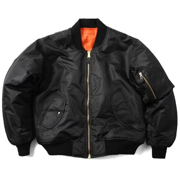 Homem MA1 jaqueta de inverno ao ar livre de qualidade grossa de nylon americano uniforme militar Mulheres revestem o homem -bombardeiro jaqueta de vôo 231222
