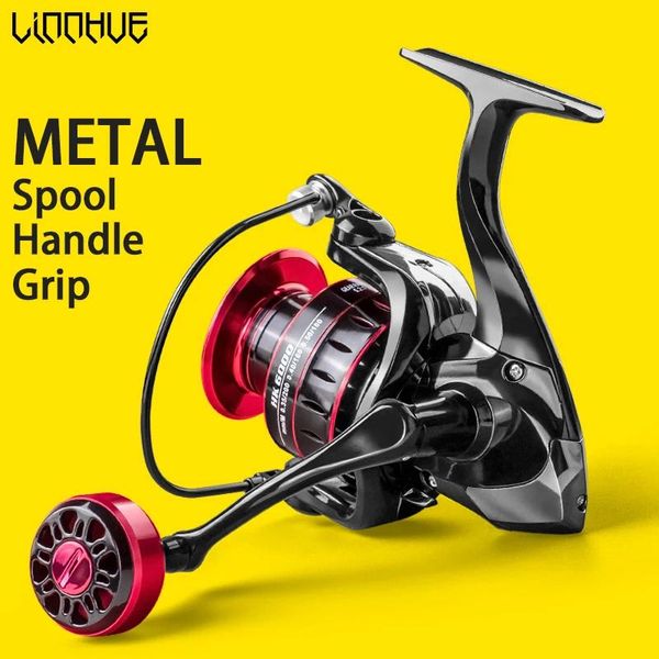 Ruten Linnhue Angelrolle 10007000 Metall Eva Grip Spinnrolle Karpfenangeln Salzwasser Süßwasserrolle Angelzubehör Pesca