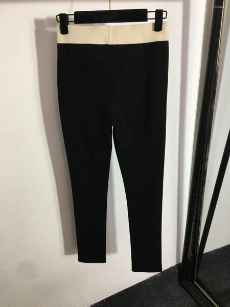 Leggings femminile quattro stagioni mutande di contrasto nastro nastro giuntato elastico in vita per sport sport yoga 0365124580