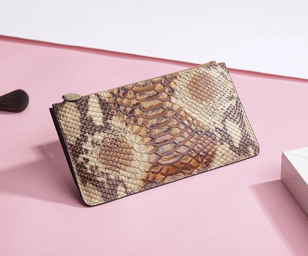 Sacchetti vere vaschetto in pelle genuina sacca arancione arancione serpente sacche di cerniera con cerniera per donne per donne torbki damskie bolso pochette