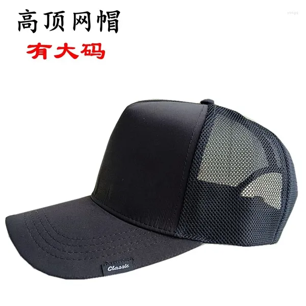 Caps de bola High Top Hat Mesh Respirável Verão Sol para Homens Aumentar aprofundar XL Cabeça Big Round Baseball Cap Women 62 Grande Face