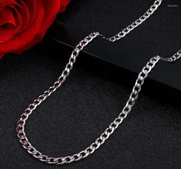 Ketten klassisches Weitkugel aus Edelstahl Cuban Link Chokers Halskette für Herren Frauen Schmuck versilberte massive Metall Mode